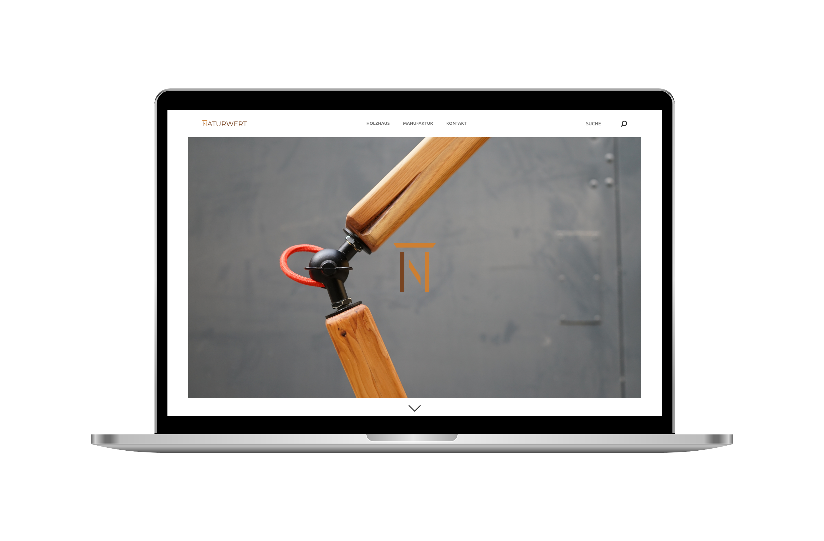 Naturwert GmbH - Webdesign - Design Startseite gezeigt in einem MacBook