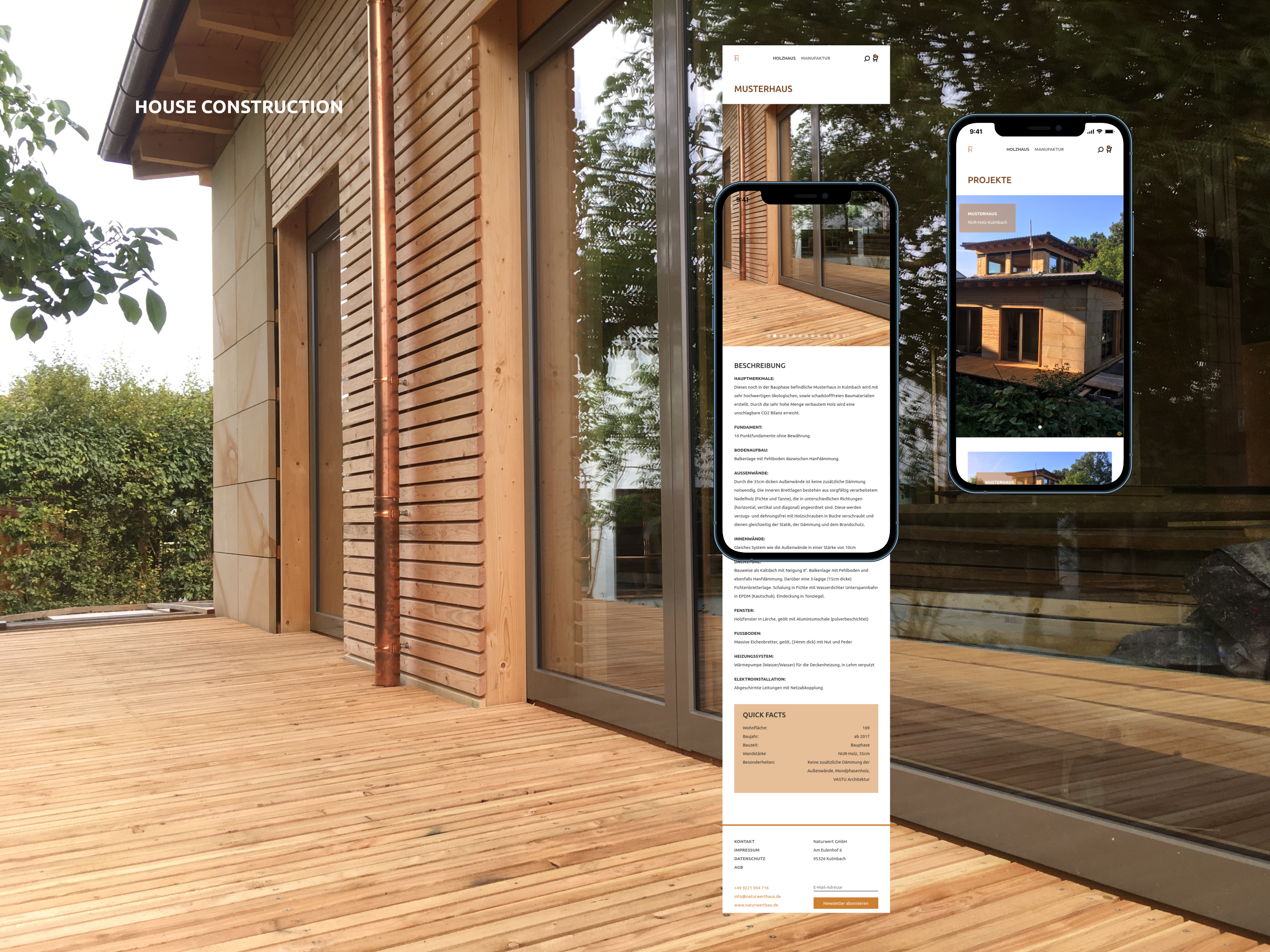 Naturwert GmbH - Holz-Hausbau - Projekte - eingebettet in iPhone
