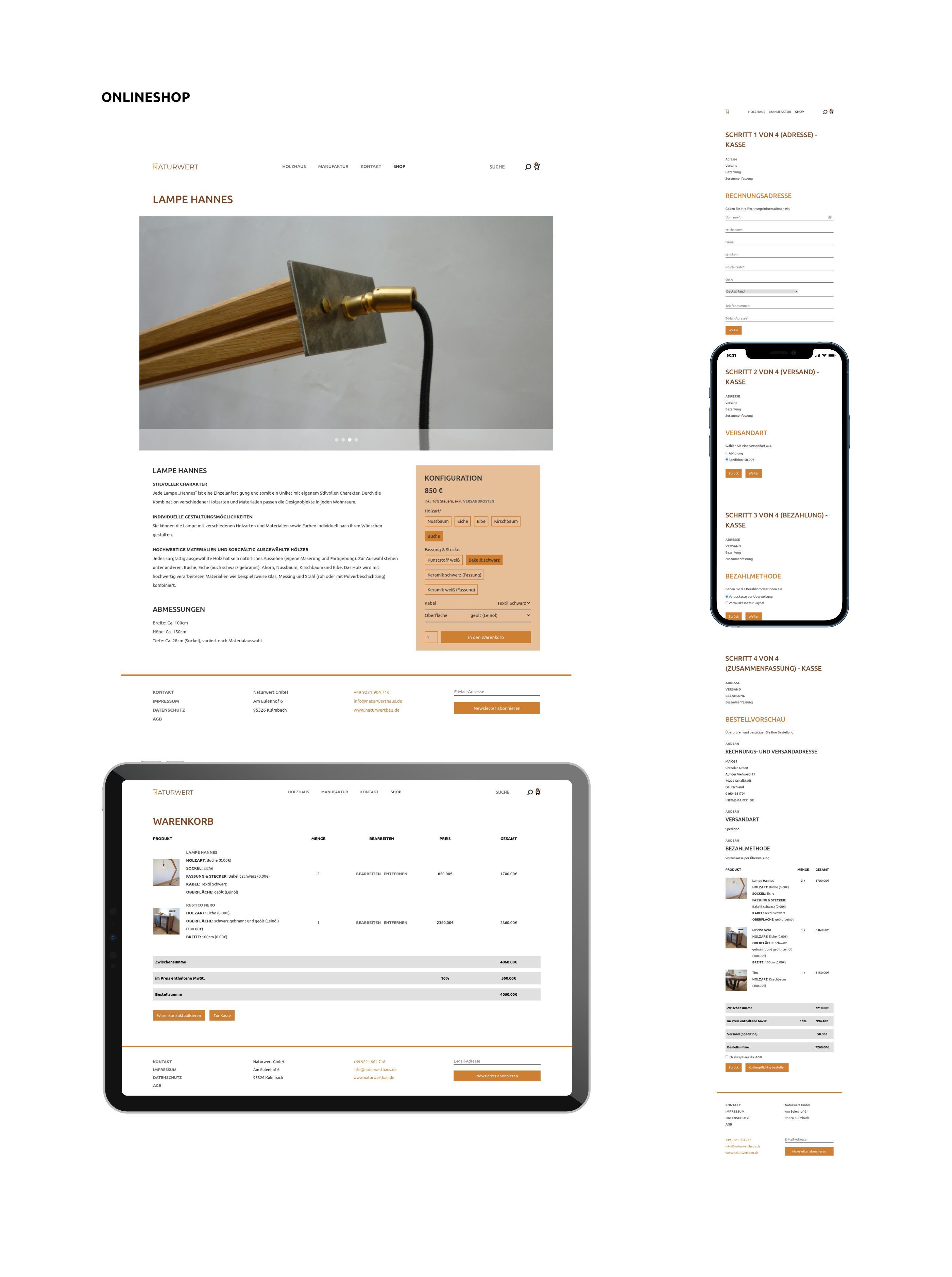 Naturwert GmbH - Design Onlineshop - eingebettet in iPad & iPhone